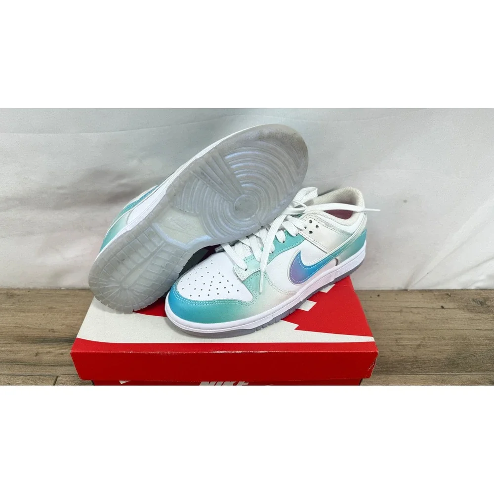 Nike Dunk Low White Multi-Color Ice Blue Gradient FJ7743-194 Womens 7